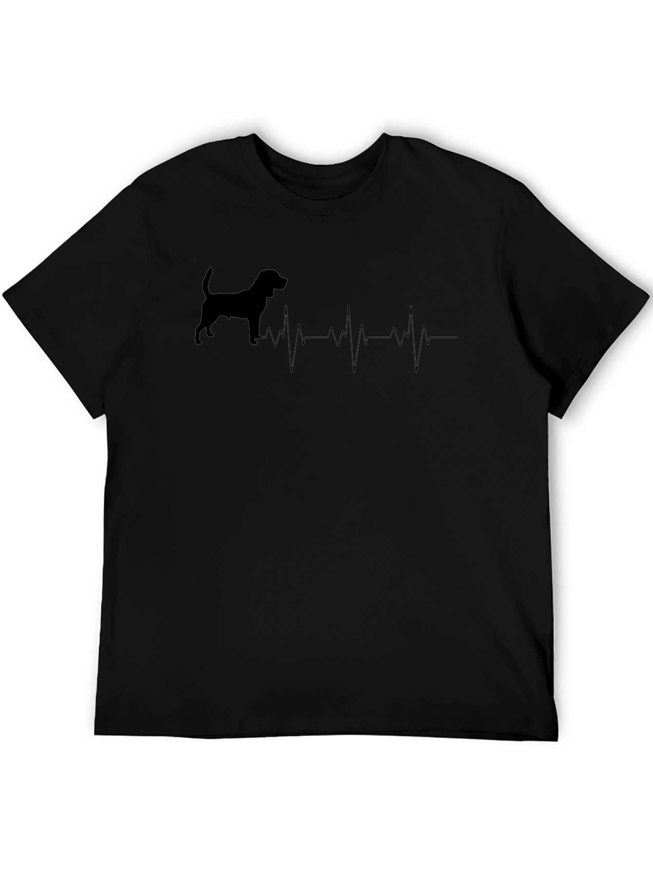 Dog Heartbeat T-Shirt - Black Graphic Tee