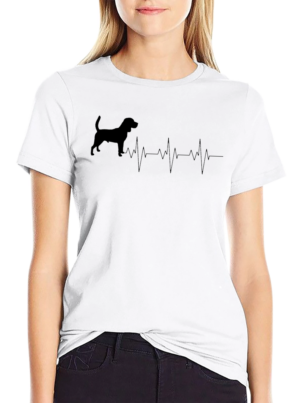 Dog Heartbeat T-Shirt - Black Graphic Tee