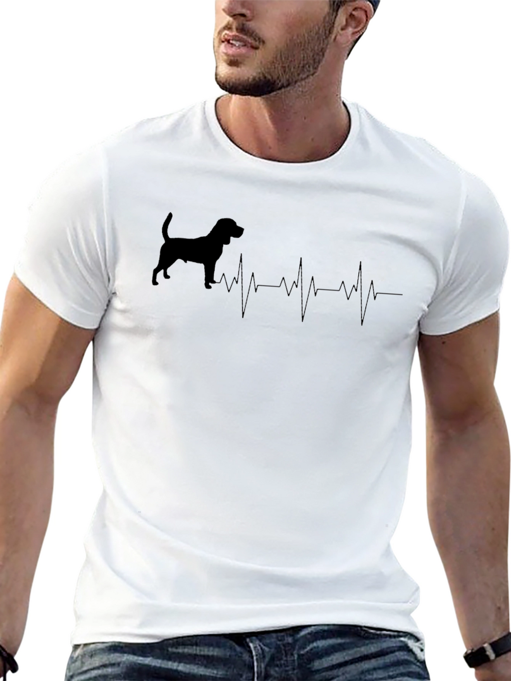 Dog Heartbeat T-Shirt - Black Graphic Tee