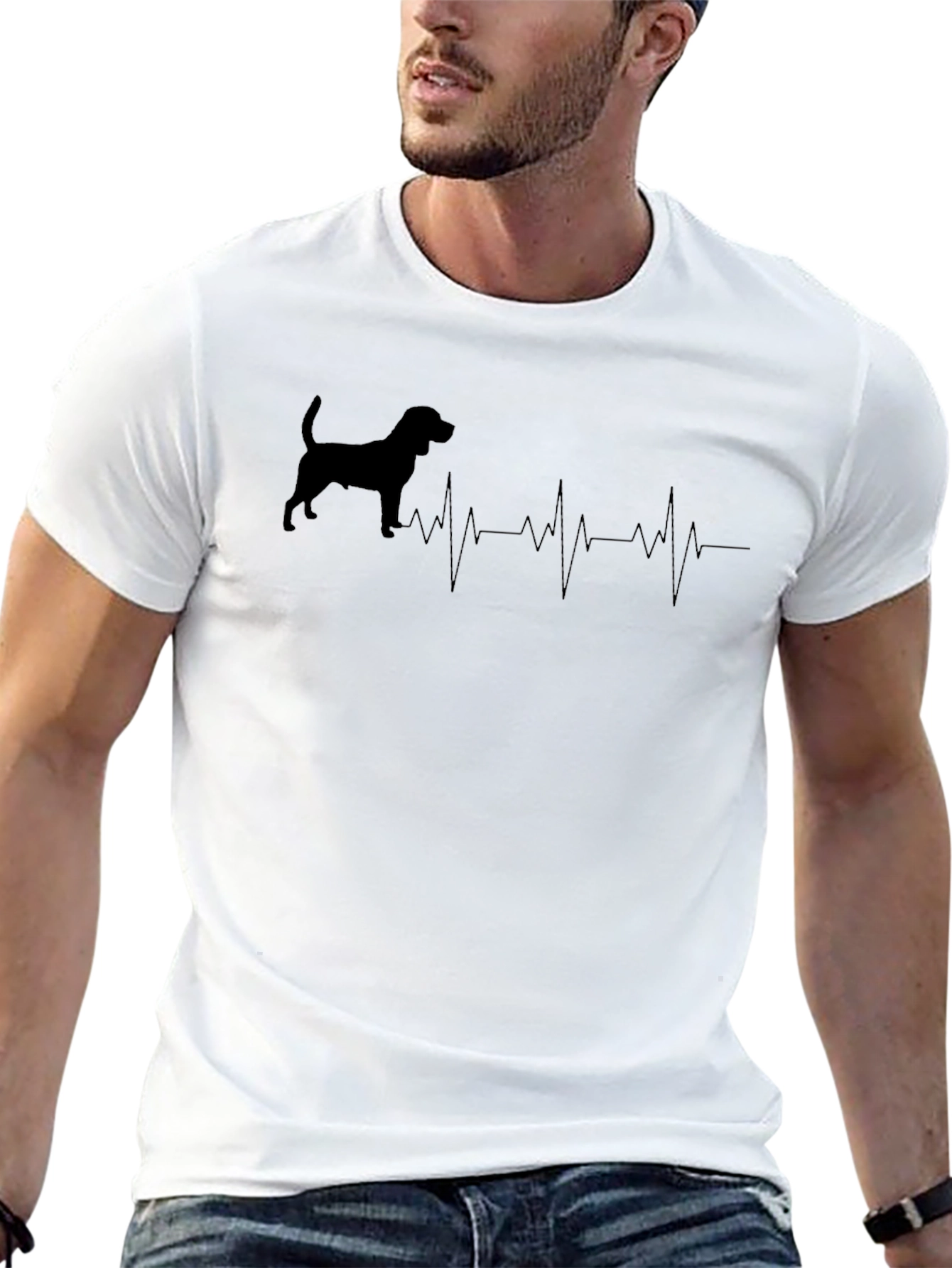Dog Heartbeat T-Shirt - Black Graphic Tee