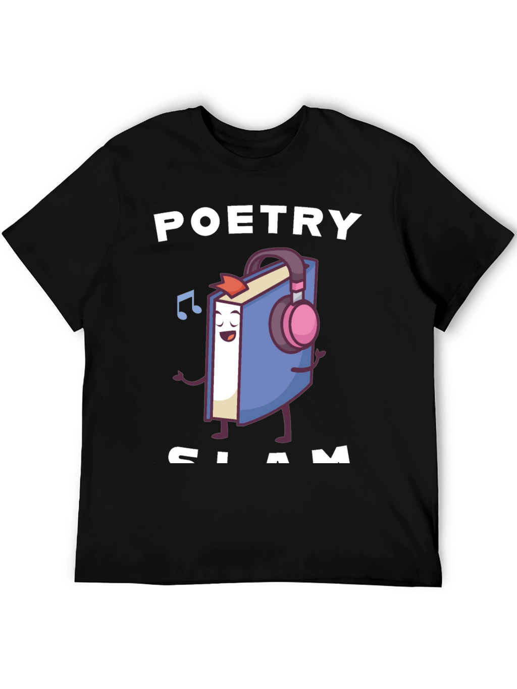 Poetry Slam T-Shirt - Book with Headphones Graphic Tee