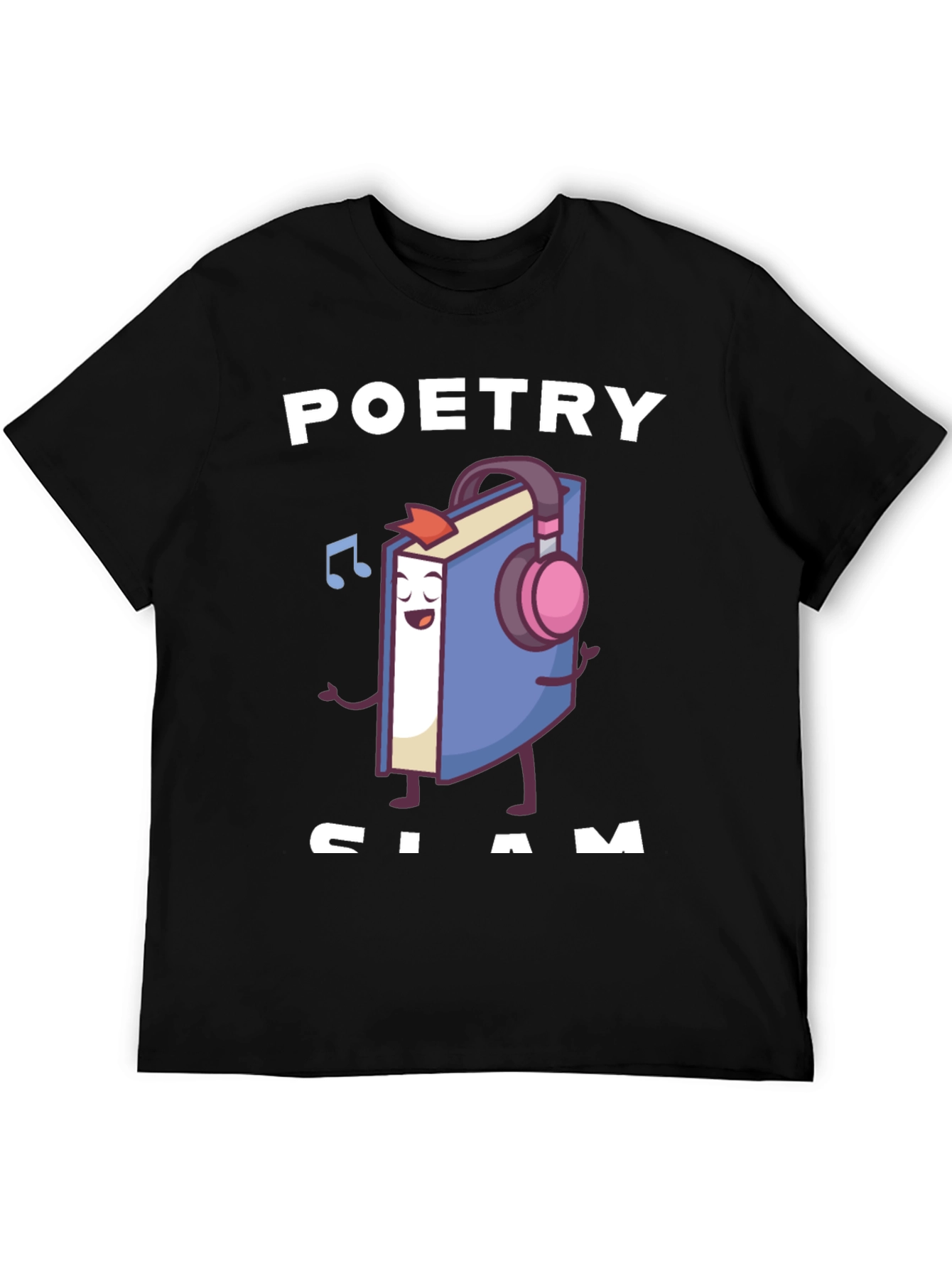 Poetry Slam T-Shirt - Book with Headphones Graphic Tee