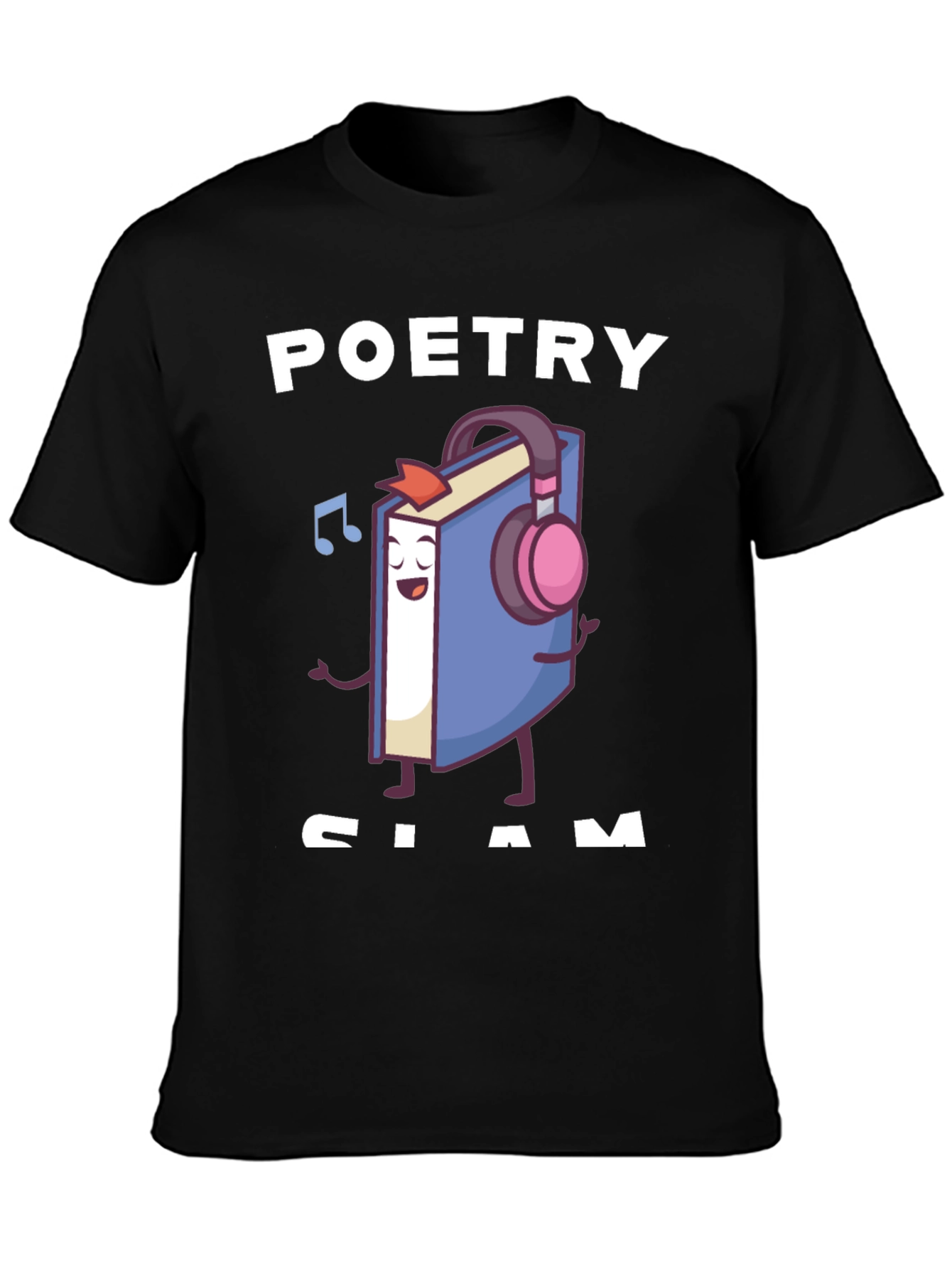 Poetry Slam T-Shirt - Book with Headphones Graphic Tee