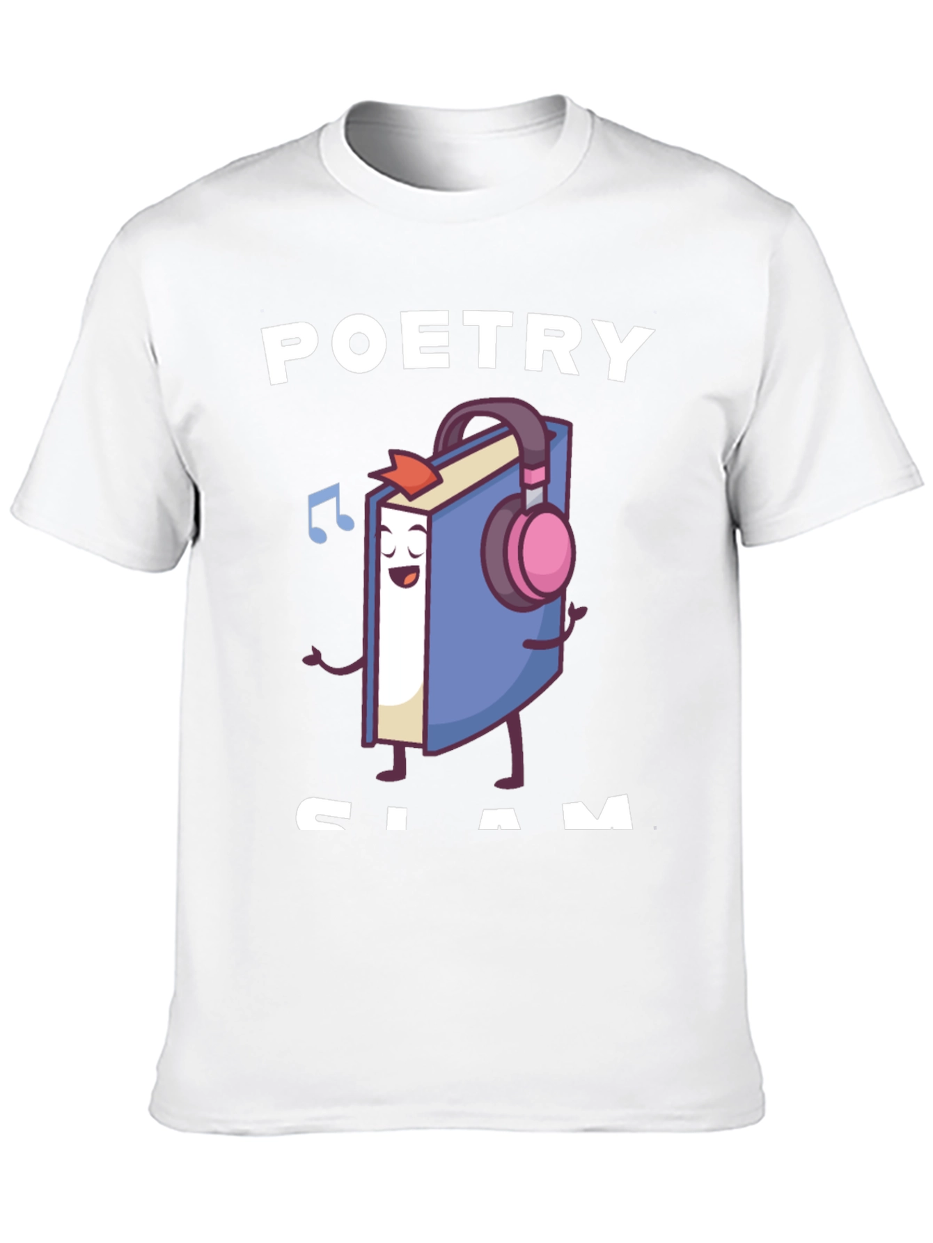 Poetry Slam T-Shirt - Book with Headphones Graphic Tee