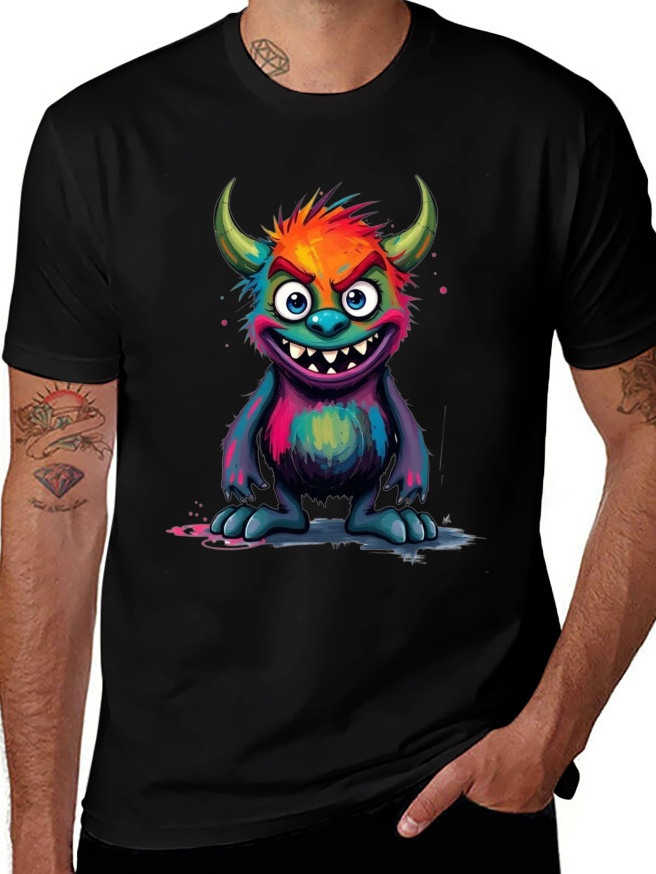 Monster Graphic Black T-Shirt