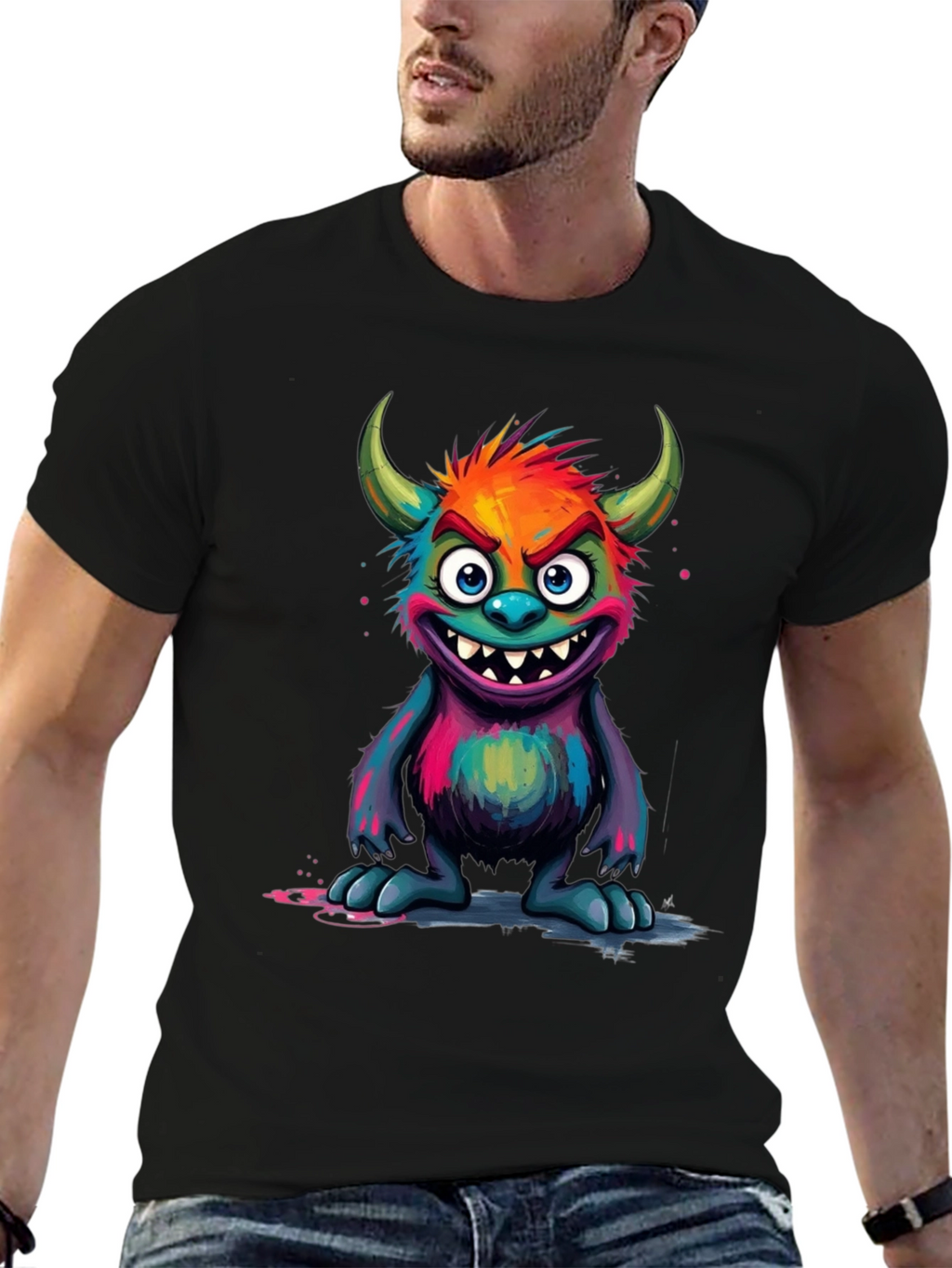 Monster Graphic Black T-Shirt