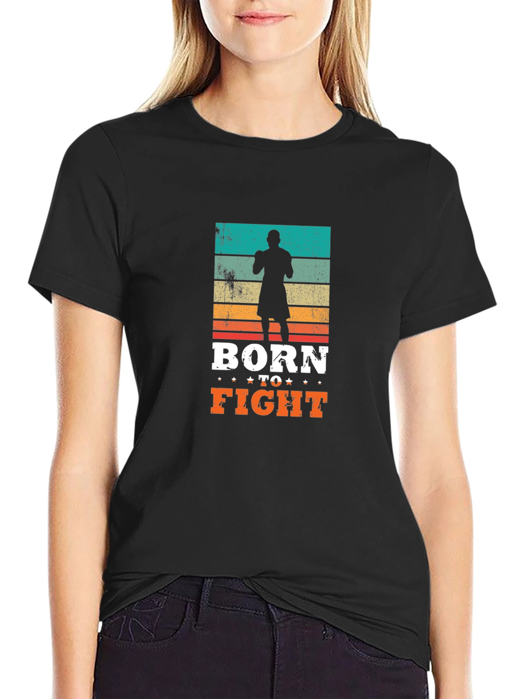 Born to Fight Retro Graphic T-Shirt
