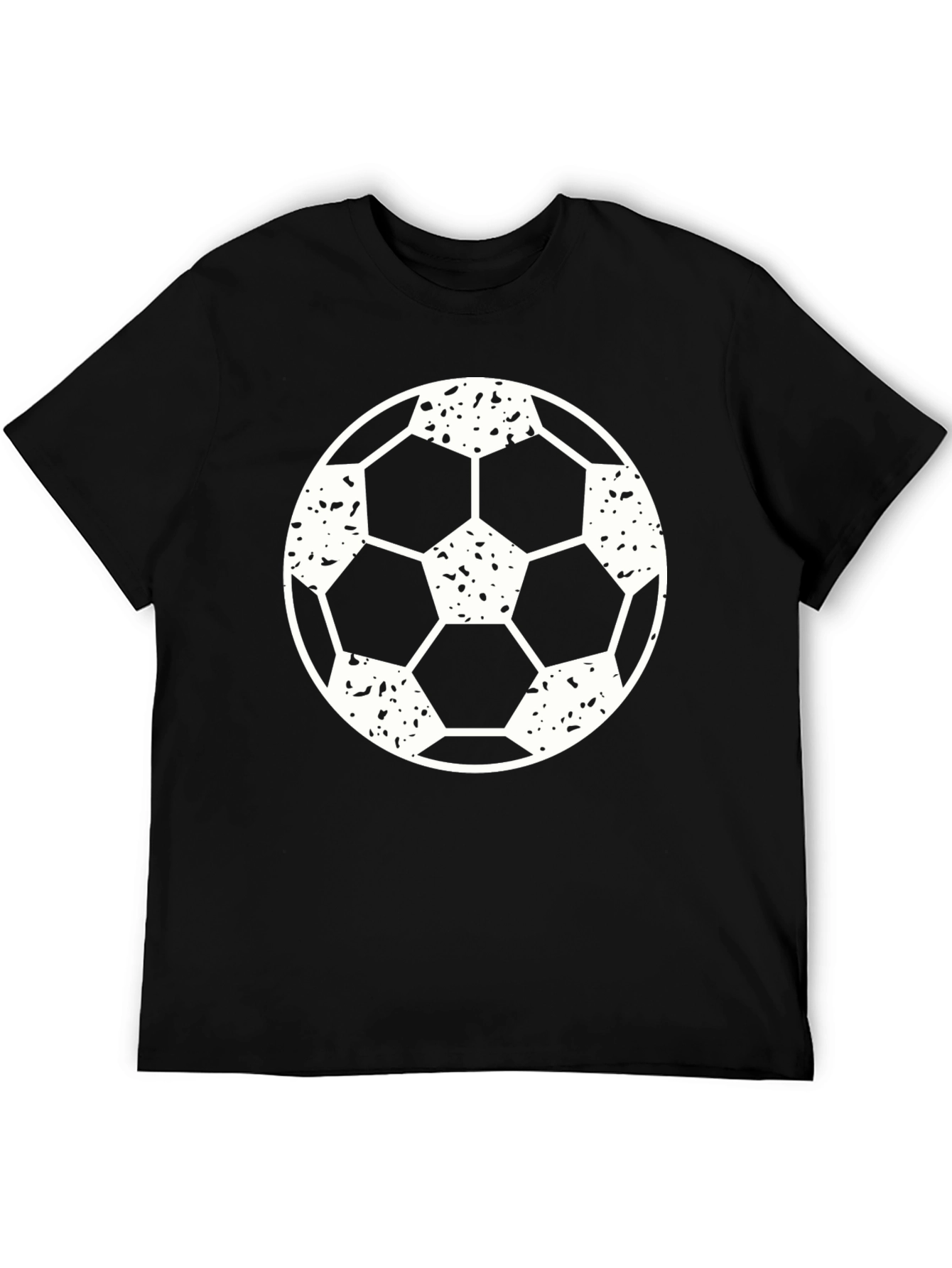 Black Soccer Ball Graphic T-Shirt for Men