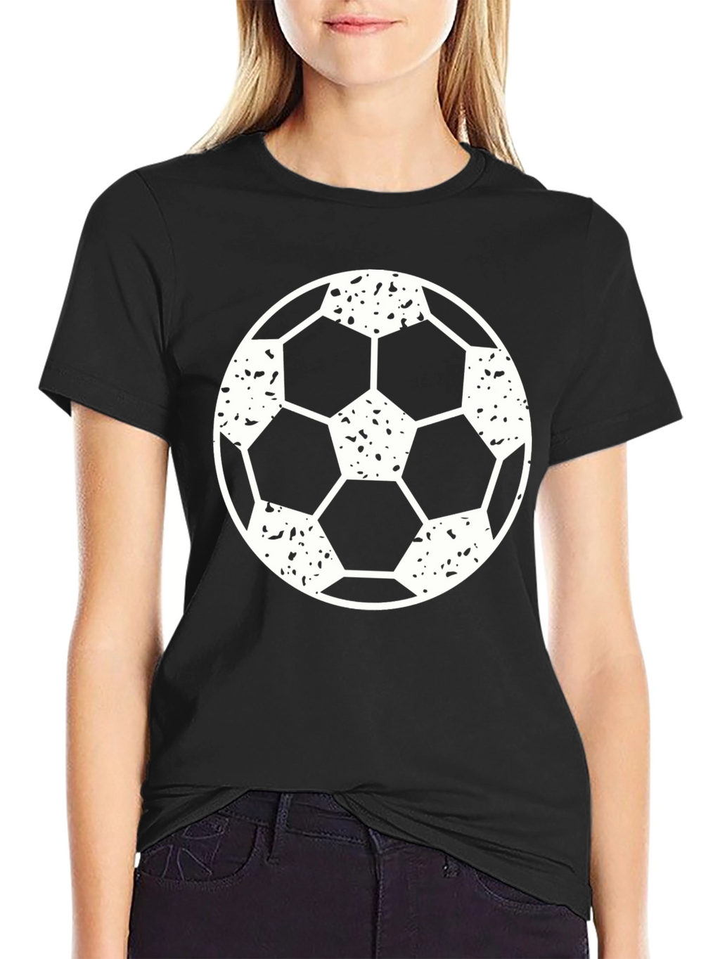 Black Soccer Ball Graphic T-Shirt for Men
