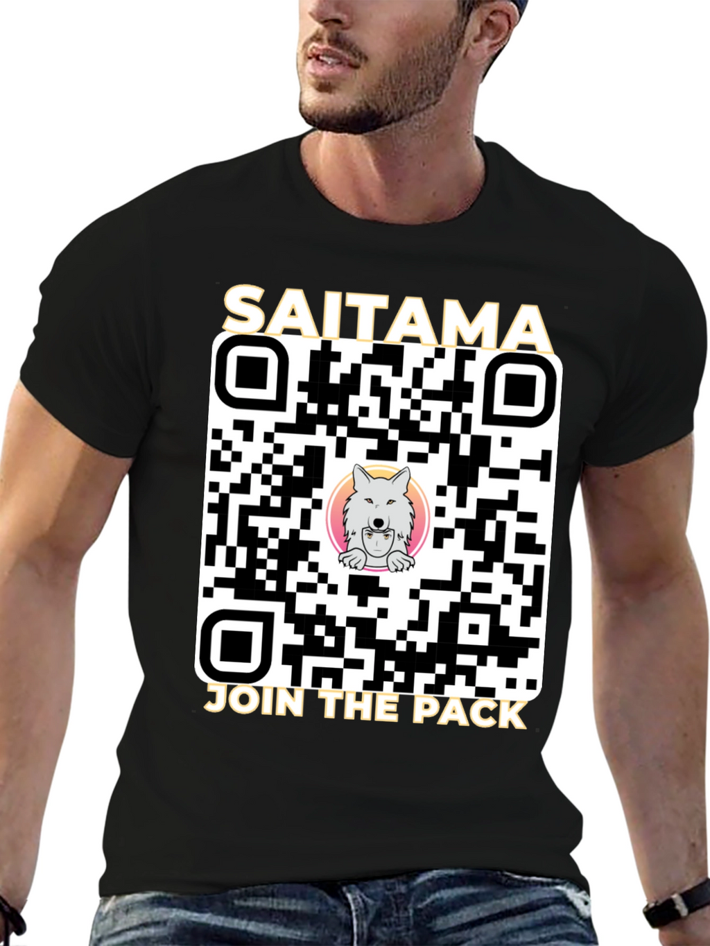 Saitama Crypto Join the Pack QR Code T-Shirt