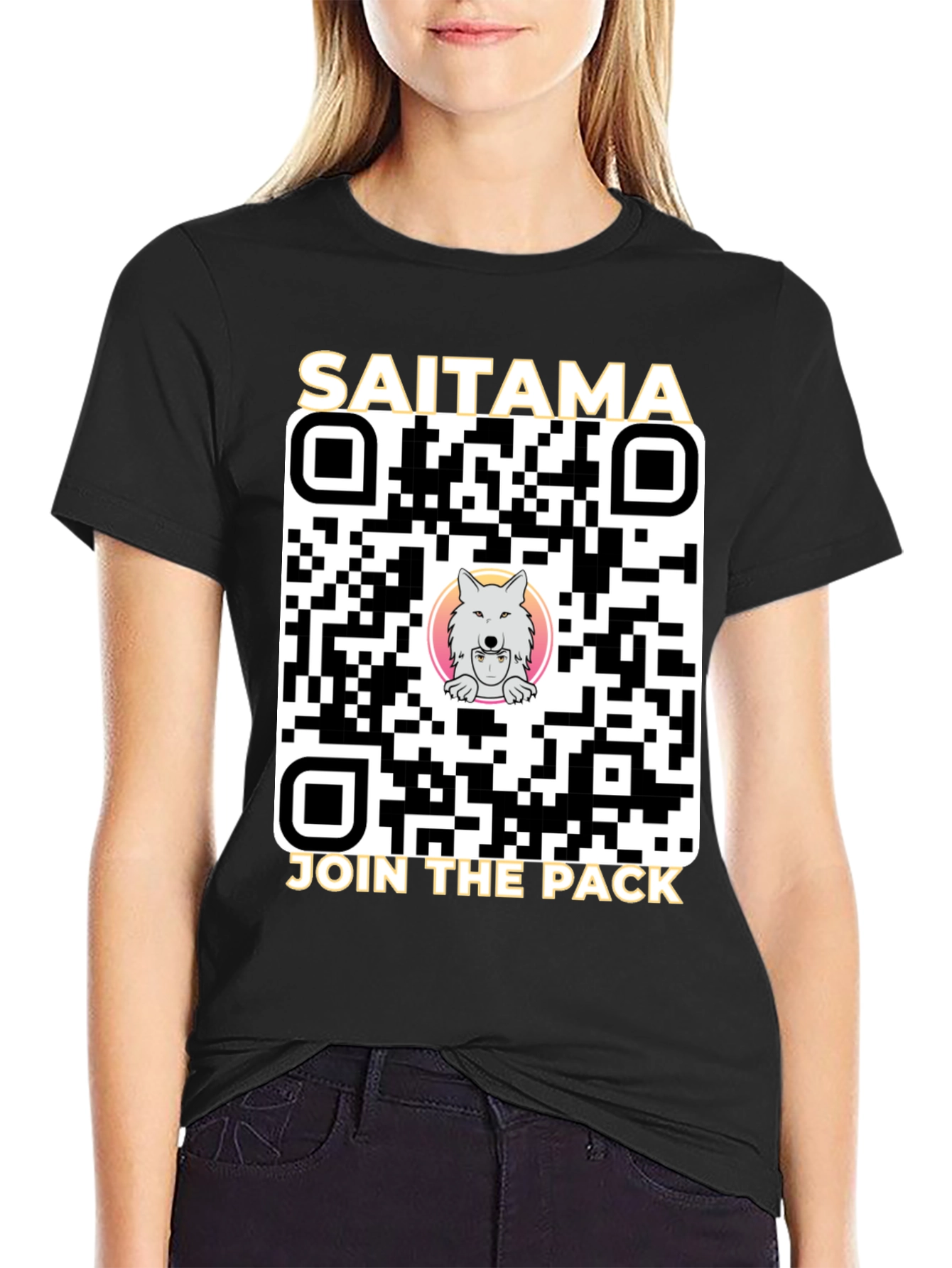 Saitama Crypto Join the Pack QR Code T-Shirt