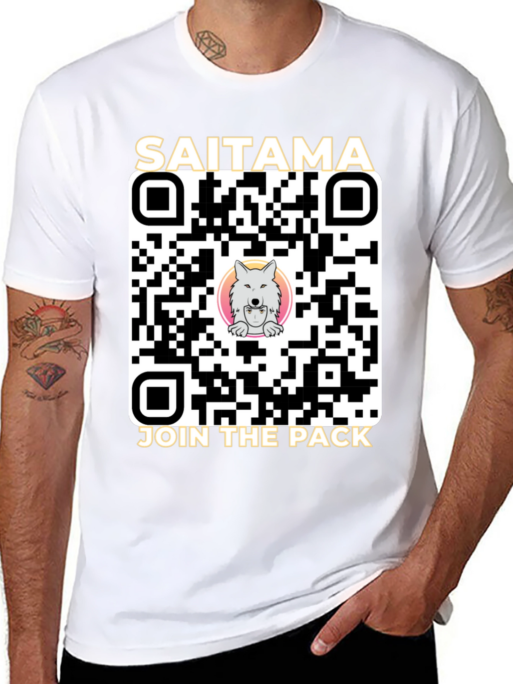 Saitama Crypto Join the Pack QR Code T-Shirt