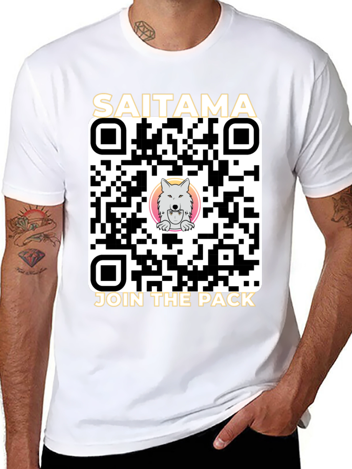 Saitama Crypto Join the Pack QR Code T-Shirt