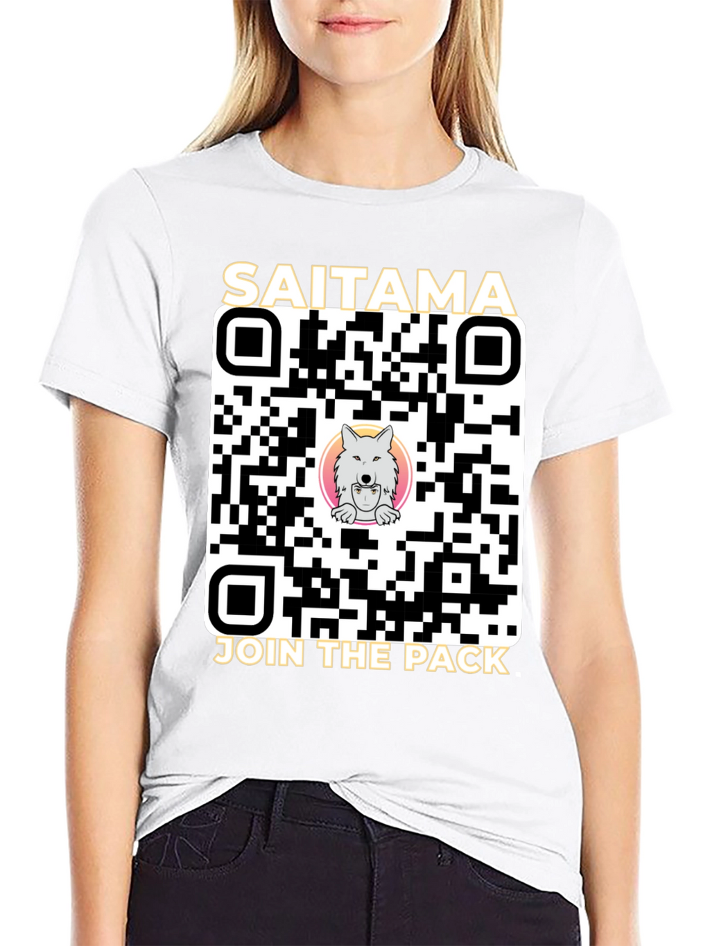 Saitama Crypto Join the Pack QR Code T-Shirt