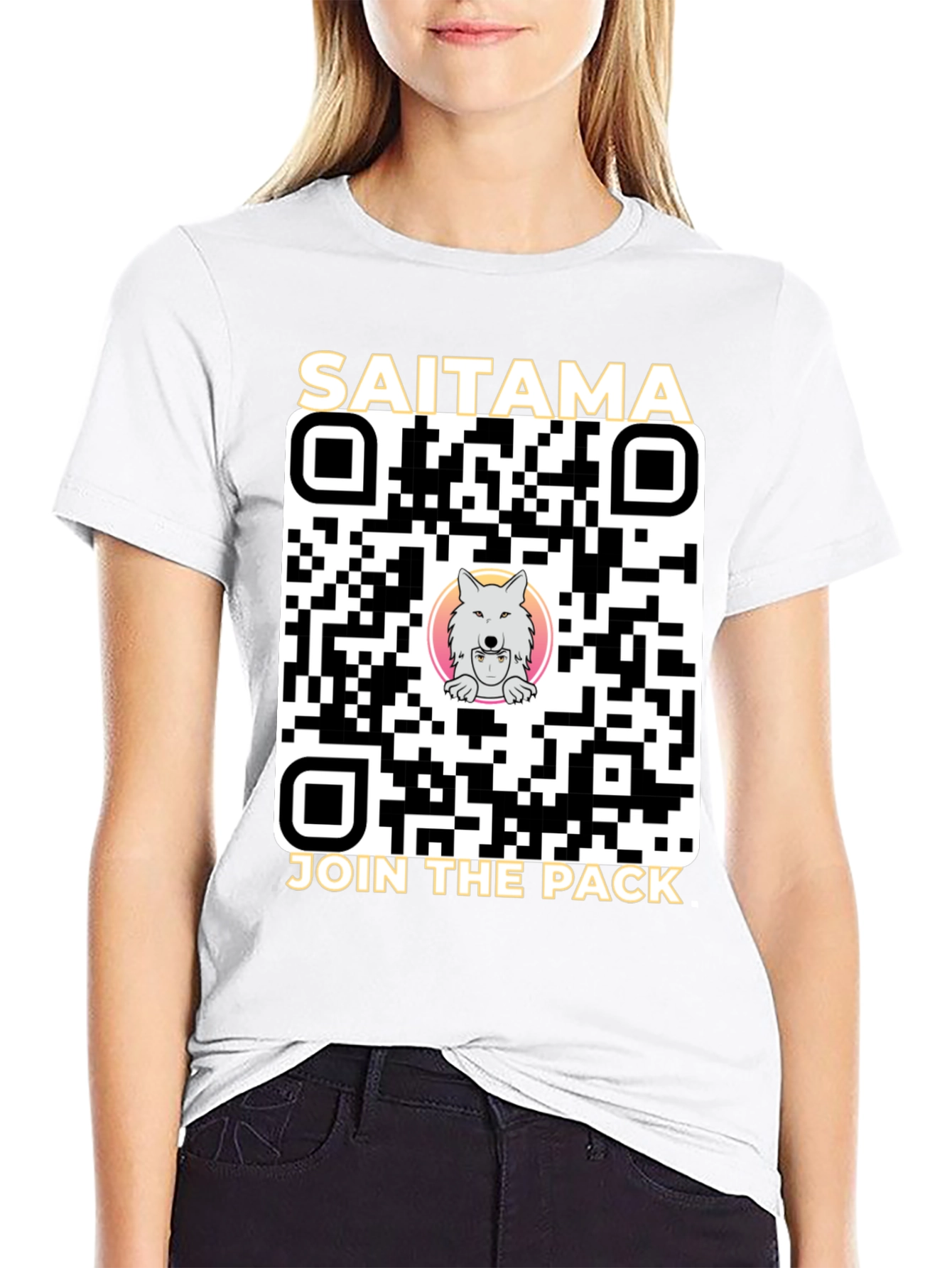 Saitama Crypto Join the Pack QR Code T-Shirt