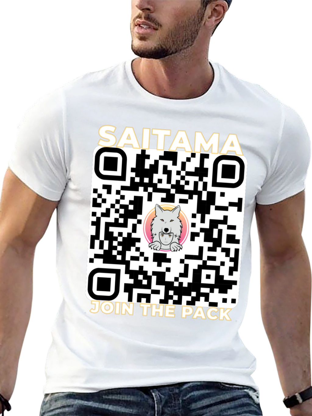 Saitama Crypto Join the Pack QR Code T-Shirt