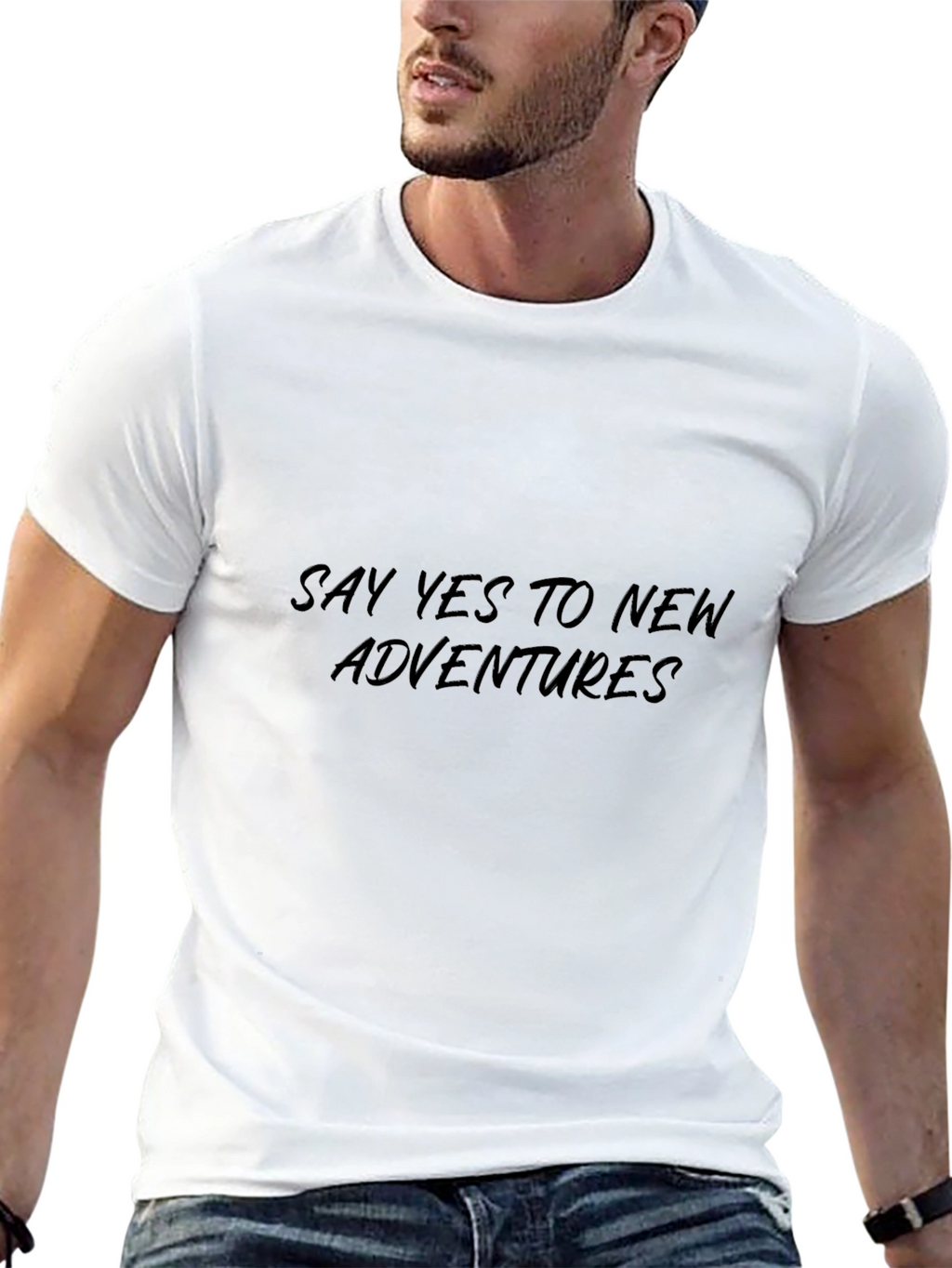 Mens Black Say Yes To New Adventures T-Shirt