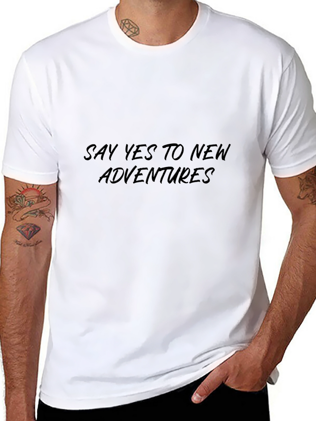 Mens Black Say Yes To New Adventures T-Shirt
