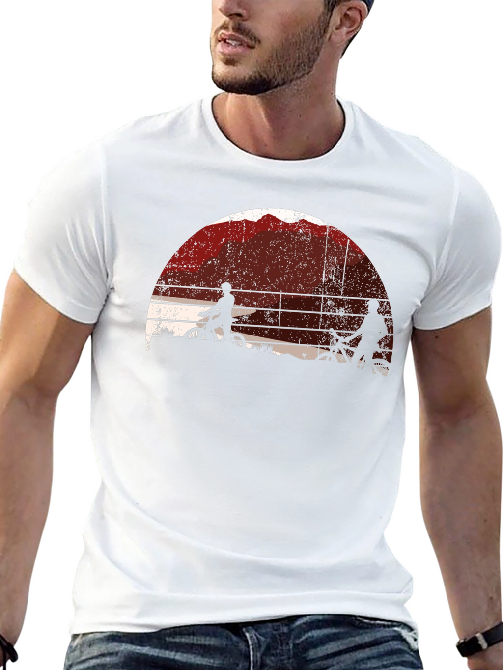 Retro Sunset Bike Riders T-Shirt