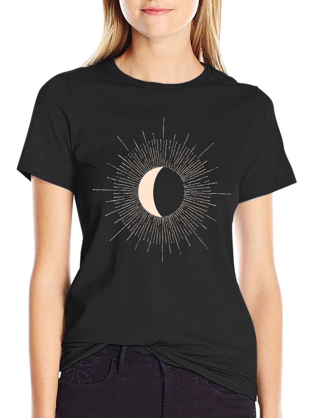 Celestial Crescent Moon Graphic Tee