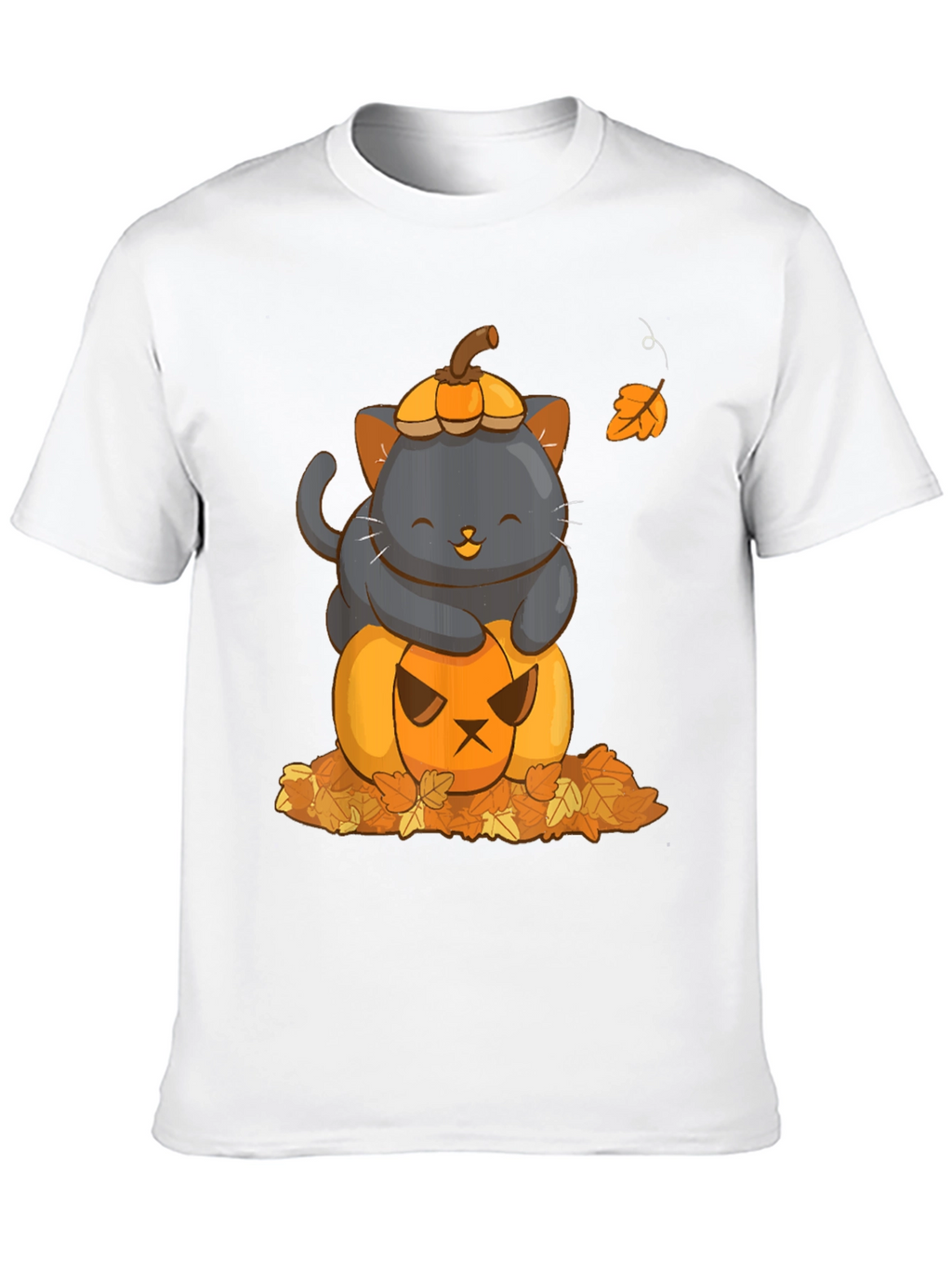 Cute Cat & Pumpkin Halloween T-Shirt