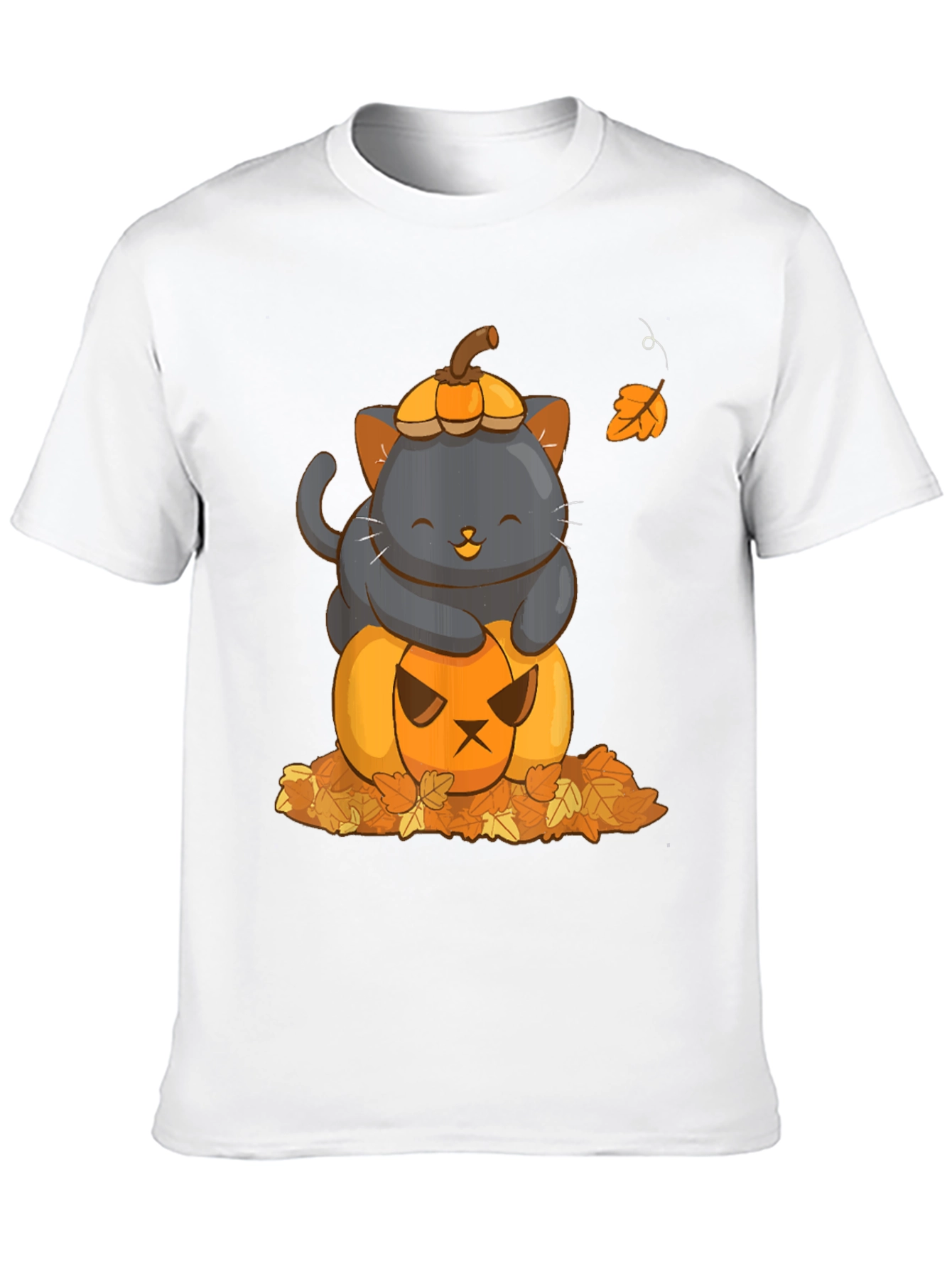 Cute Cat & Pumpkin Halloween T-Shirt
