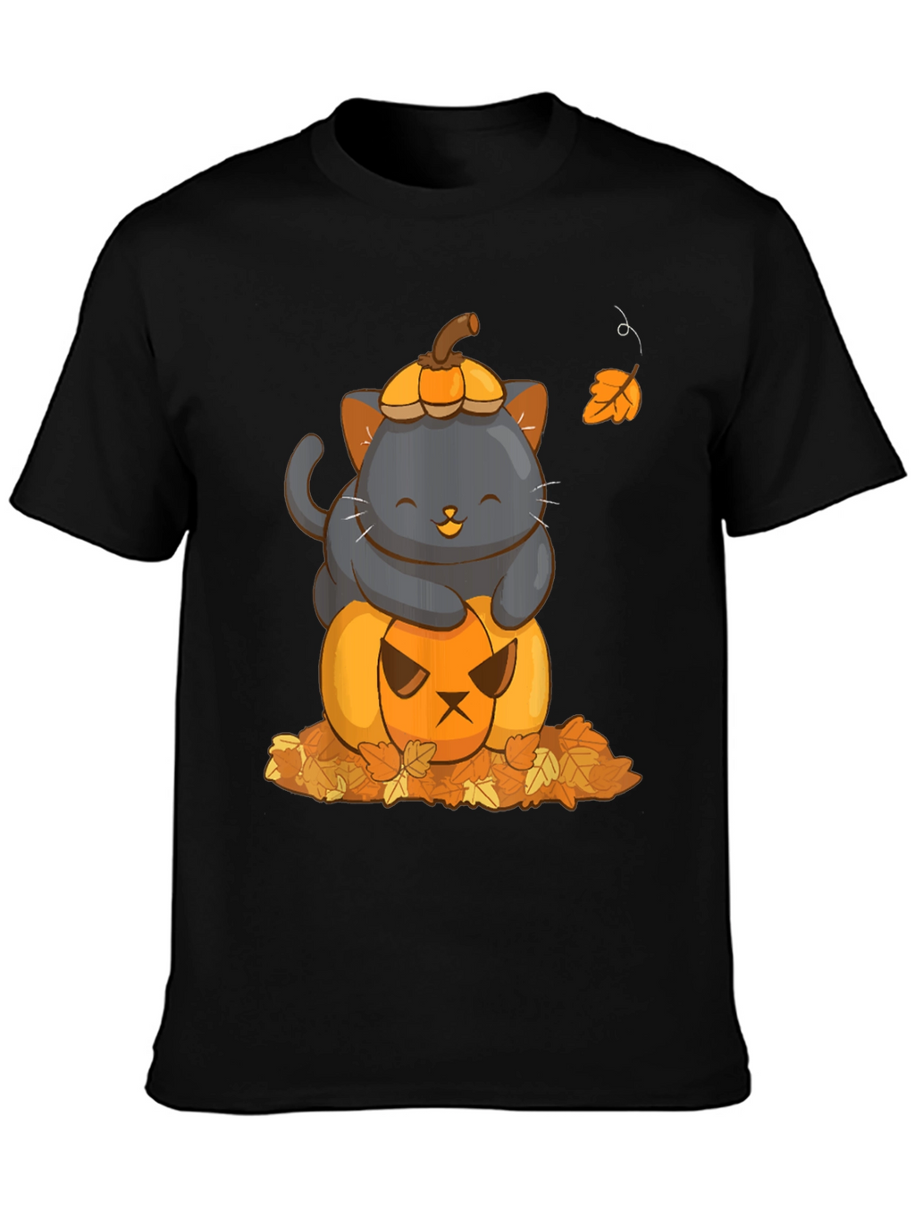 Cute Cat & Pumpkin Halloween T-Shirt