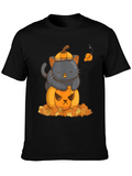 Cute Cat & Pumpkin Halloween T-Shirt