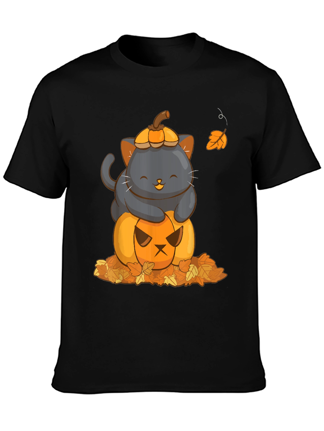 Cute Cat & Pumpkin Halloween T-Shirt
