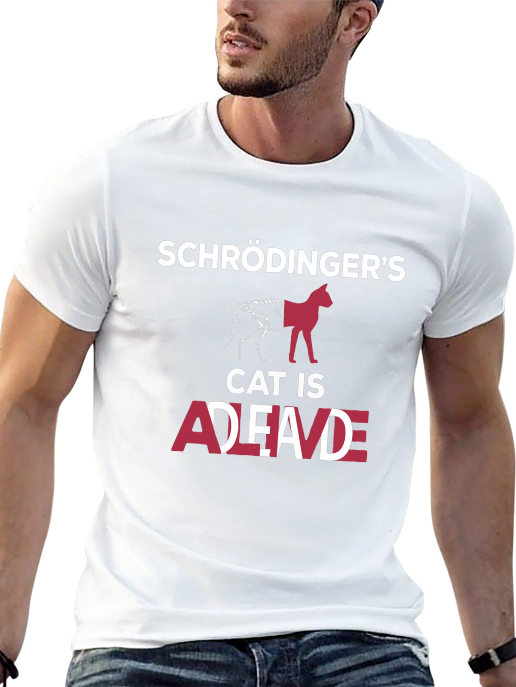 Schrödingers Cat T-Shirt: Dead & Alive Funny Physics Tee