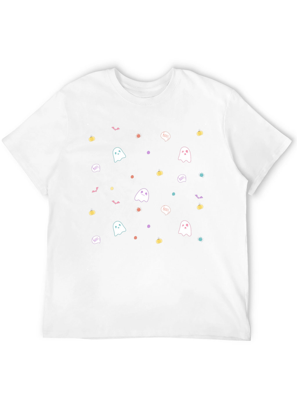 Cute Spooky Season Ghost Pattern T-Shirt