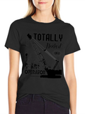 Totally Hooked Crane Operator Black T-Shirt