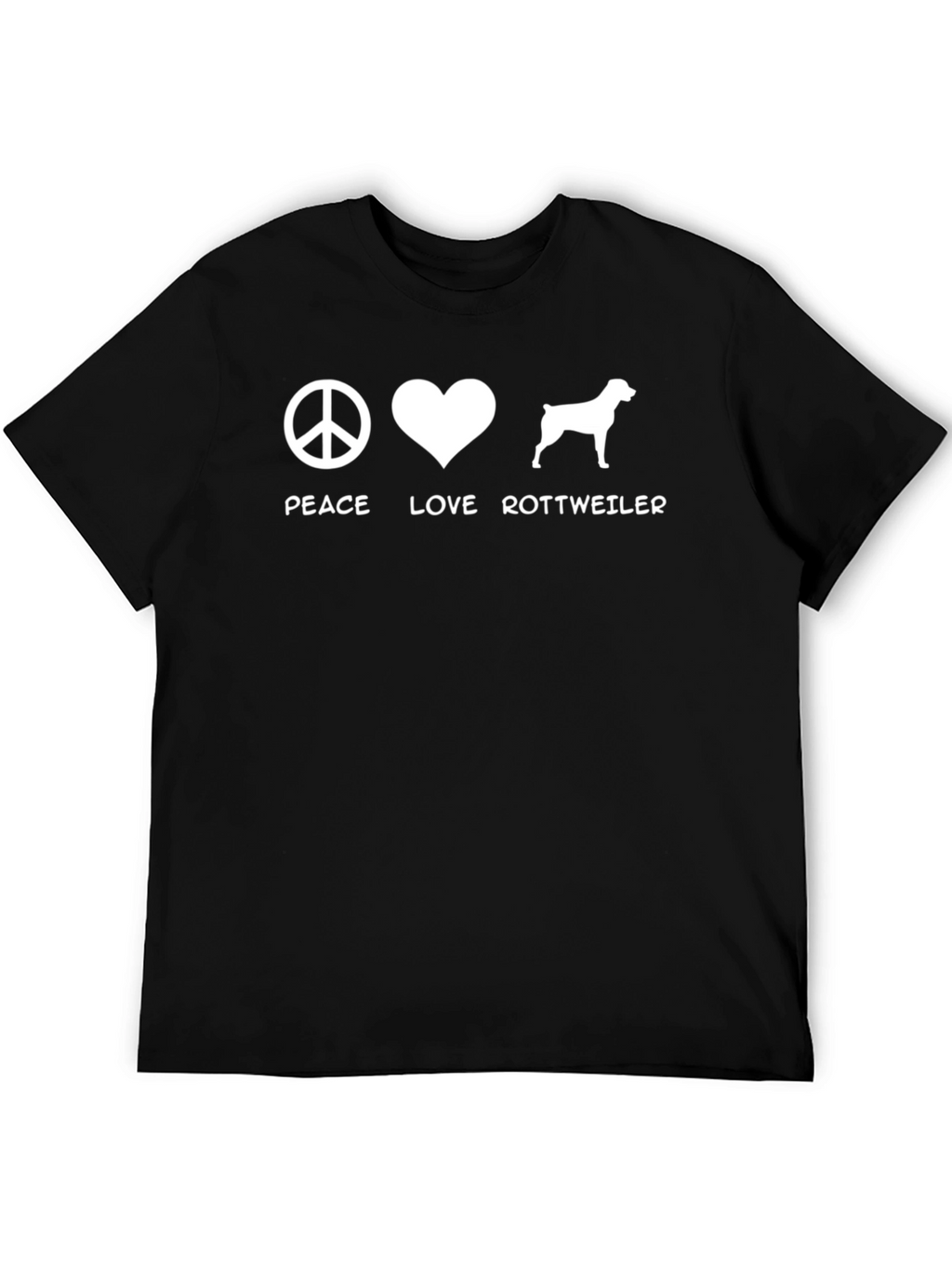 Peace Love Rottweiler T-Shirt - Dog Lover Tee