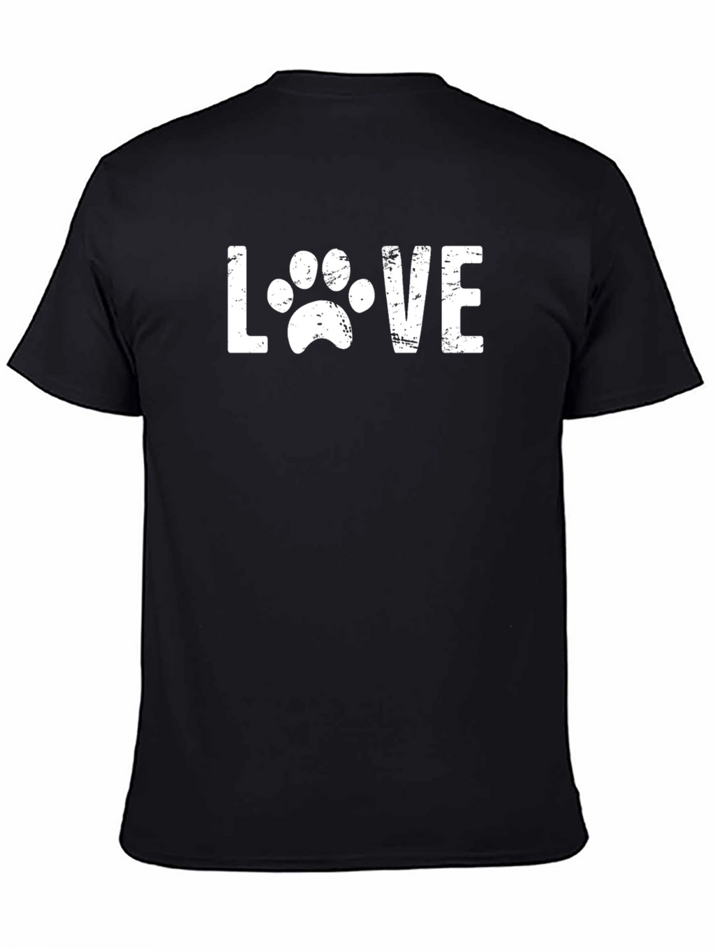 Love Paw Print Graphic T-Shirt - Black