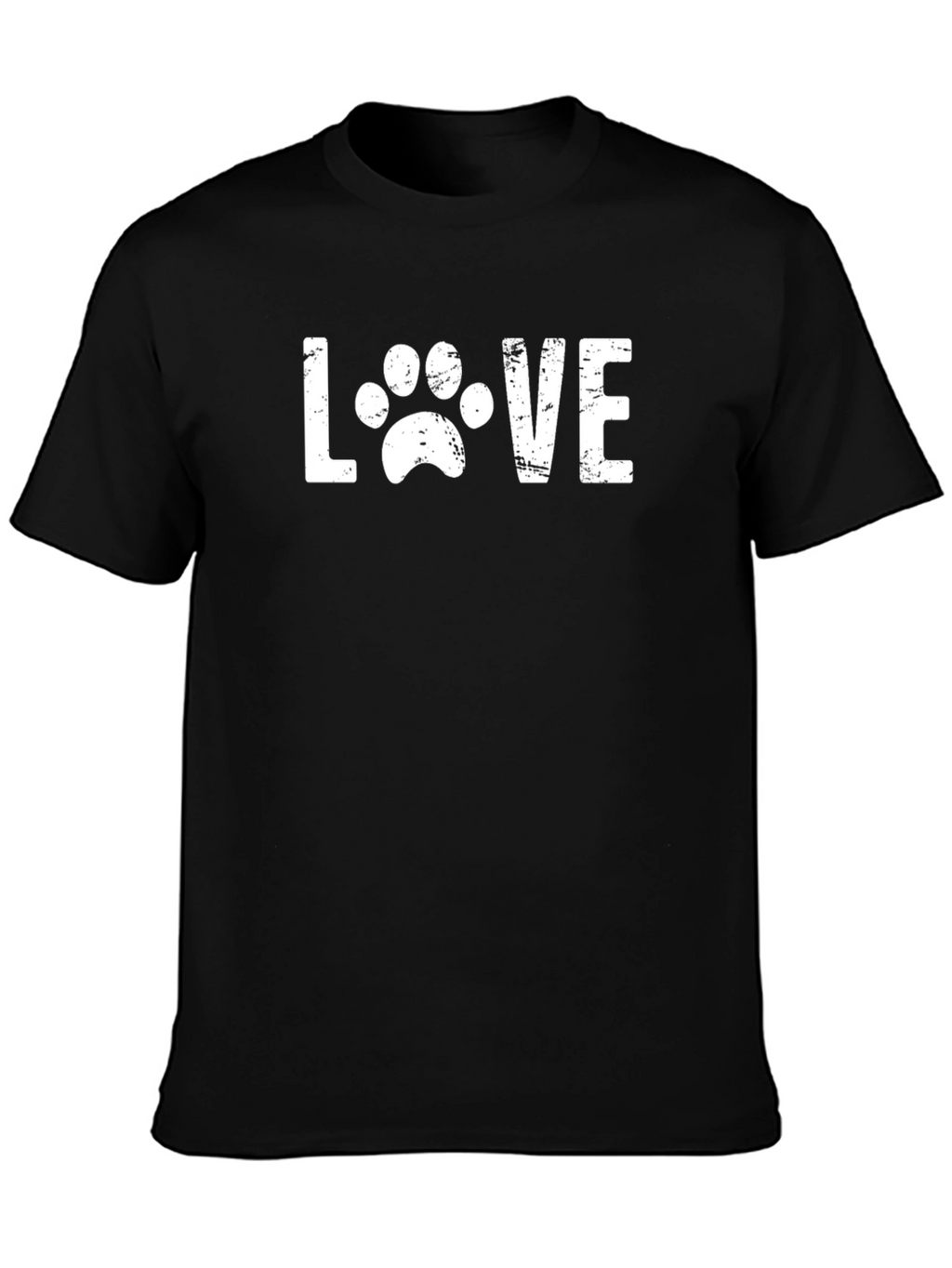 Love Paw Print Graphic T-Shirt - Black