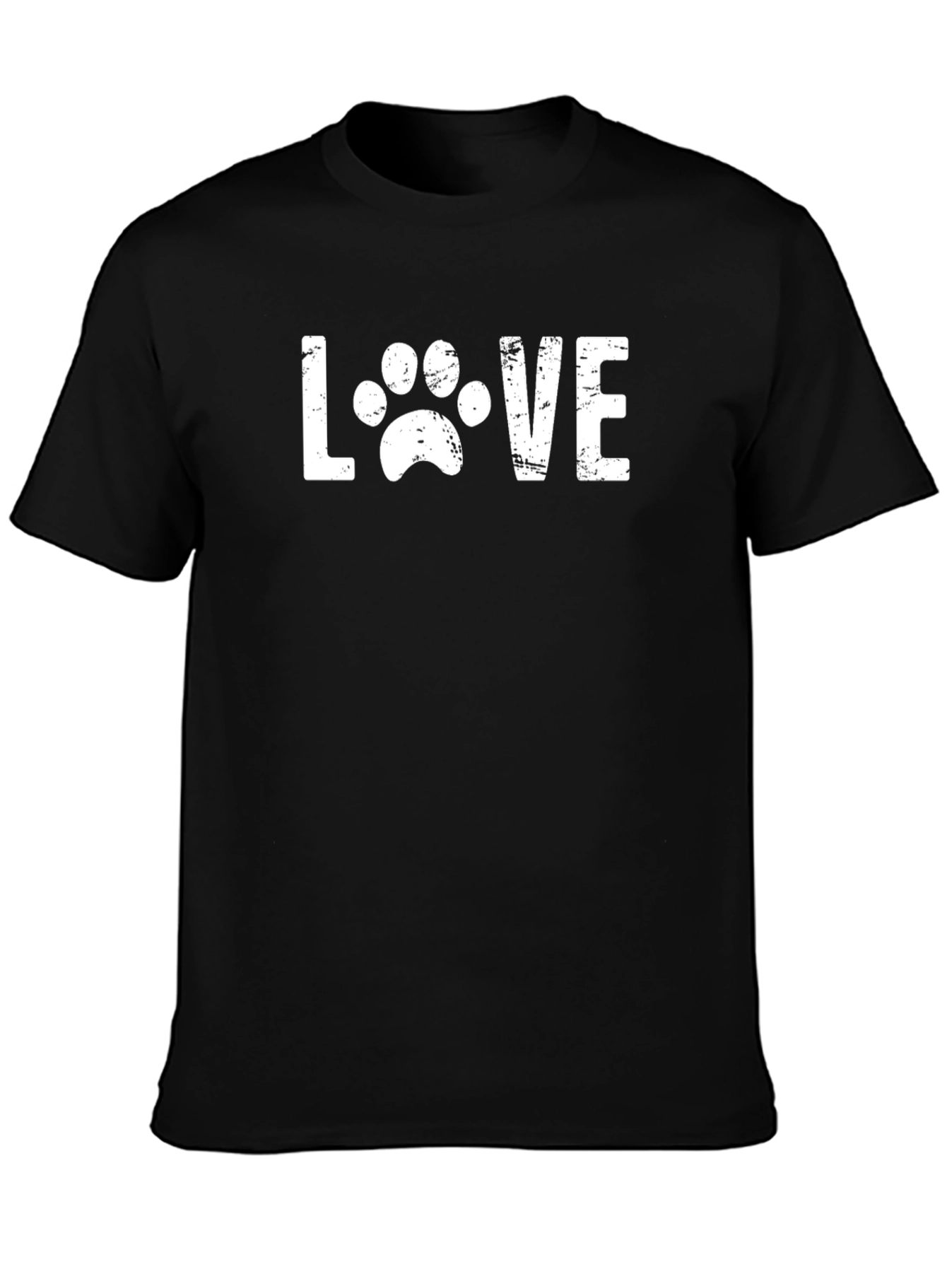 Love Paw Print Graphic T-Shirt - Black