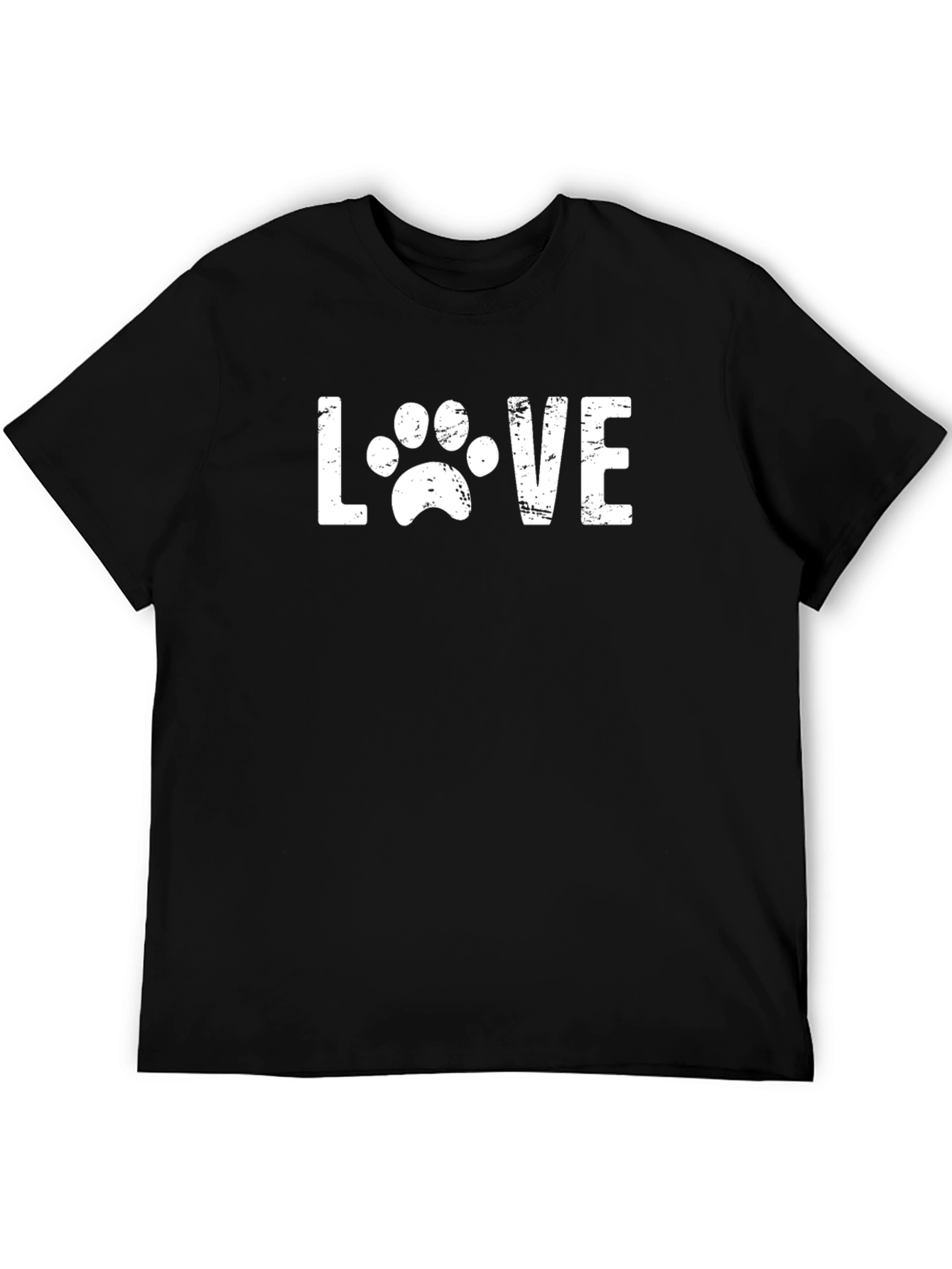 Love Paw Print Graphic T-Shirt - Black