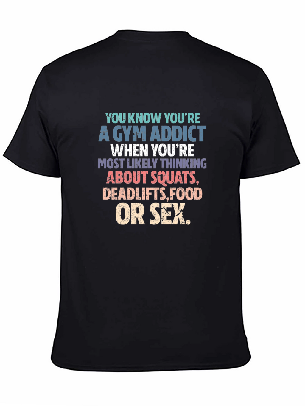 Gym Addict T-Shirt - Squats Deadlifts Food Sex