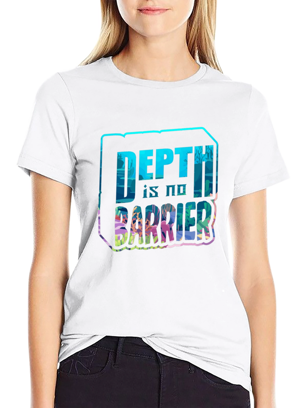 Depth Is No Barrier Black T-Shirt