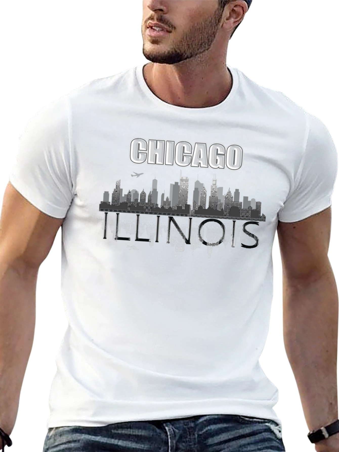 Chicago Illinois Skyline Graphic T-Shirt