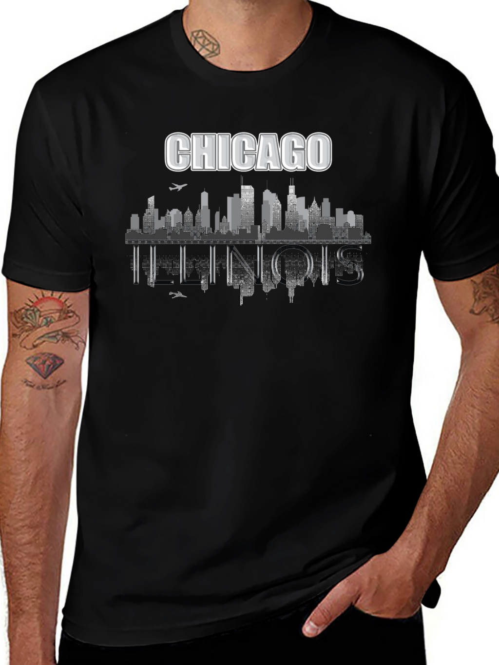 Chicago Illinois Skyline Graphic T-Shirt