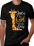 Cute Giraffe Just A Girl Who Loves T-Shirt