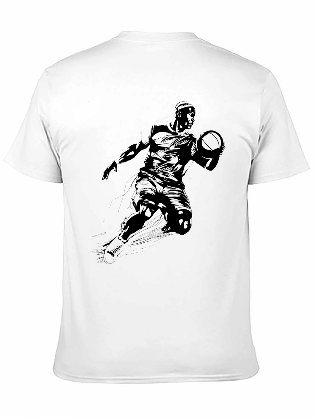 Black Graphic Tee - Basketball Player Design