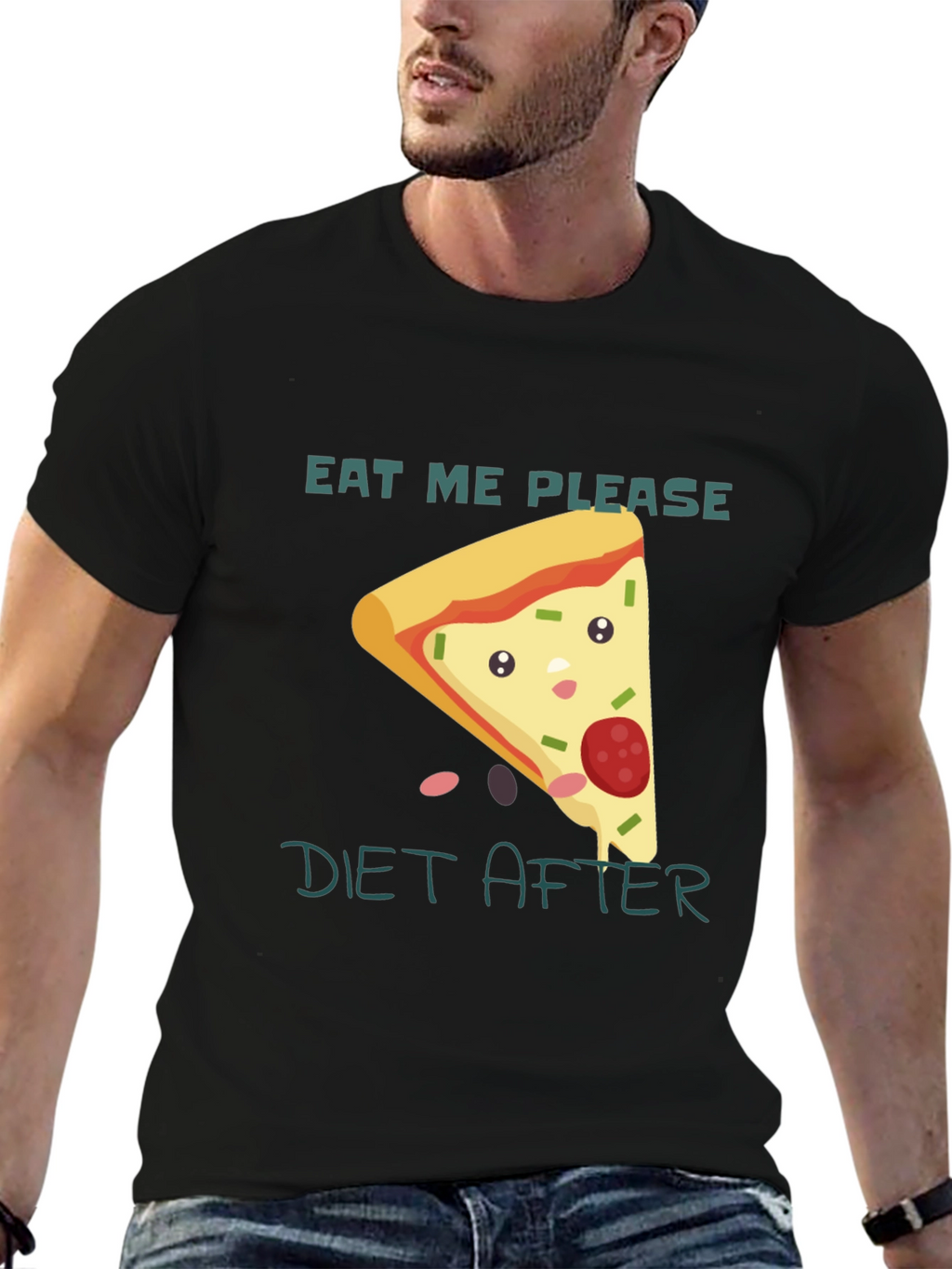 Eat Me Please Diet After Pizza Graphic Tee