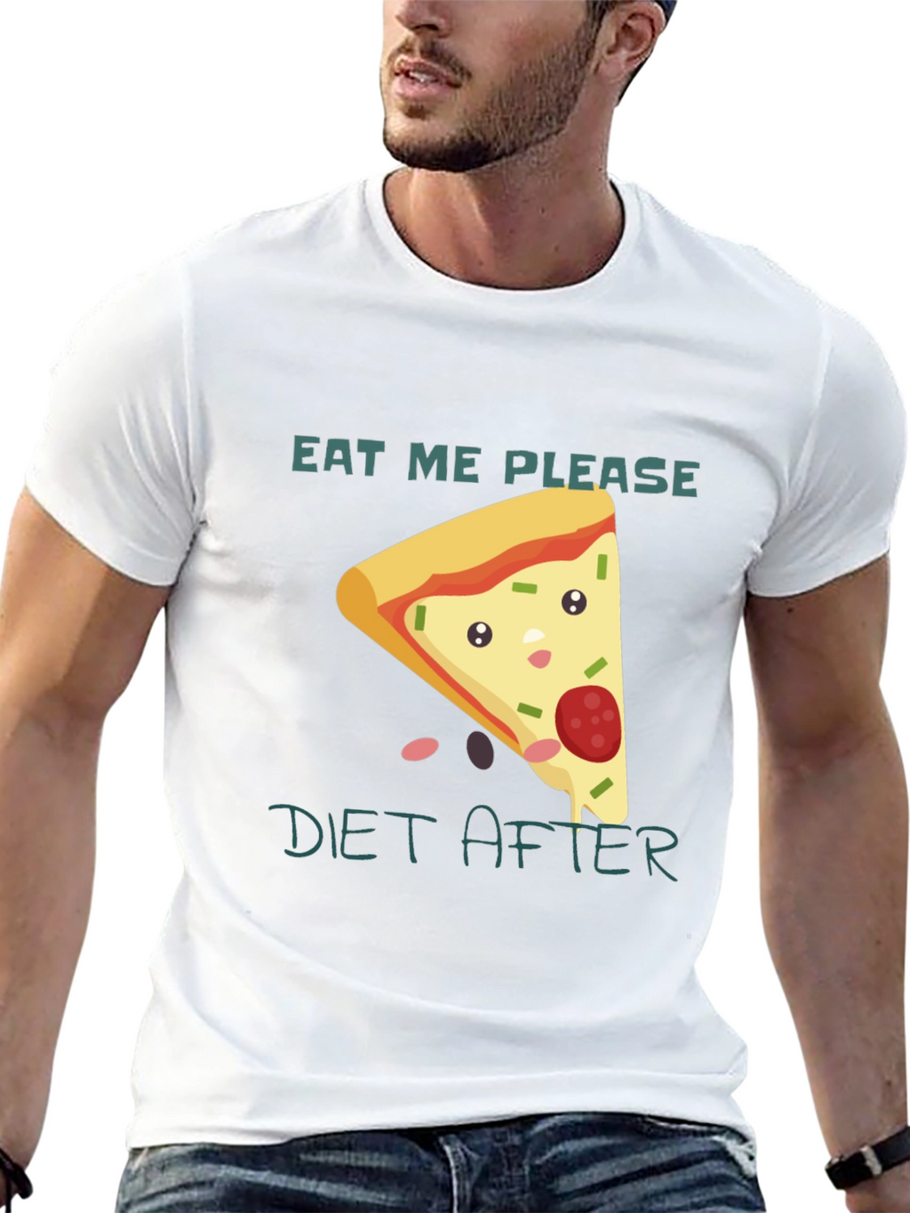 Eat Me Please Diet After Pizza Graphic Tee