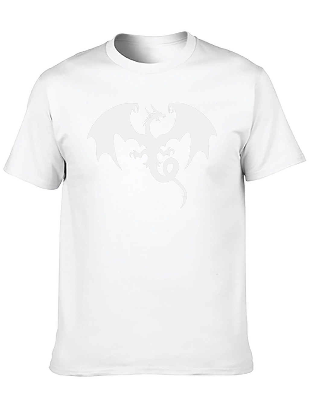 Black T-Shirt with White Dragon Graphic