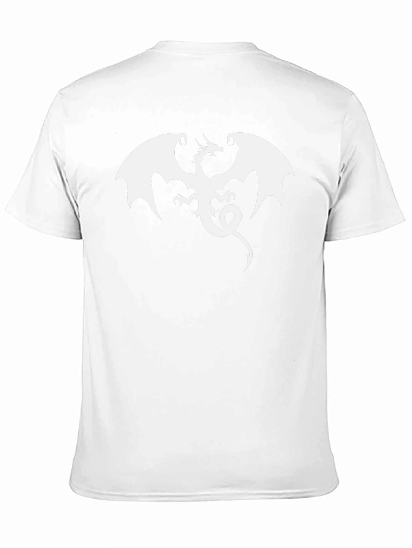 Black T-Shirt with White Dragon Graphic