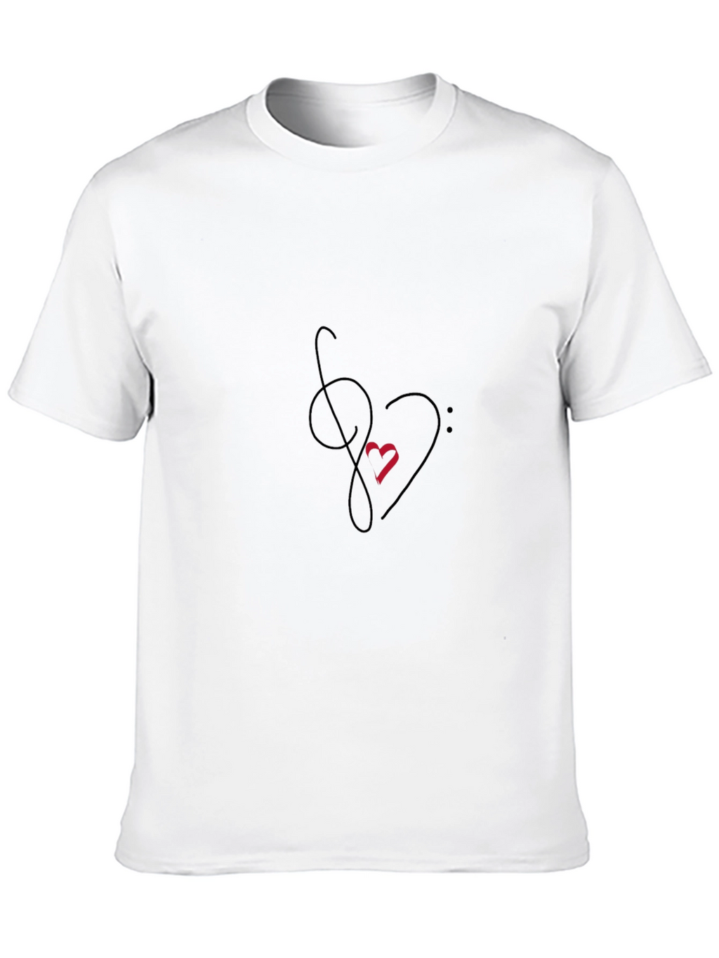 Music Heartbeat Black Tee - Artistic Graphic Print
