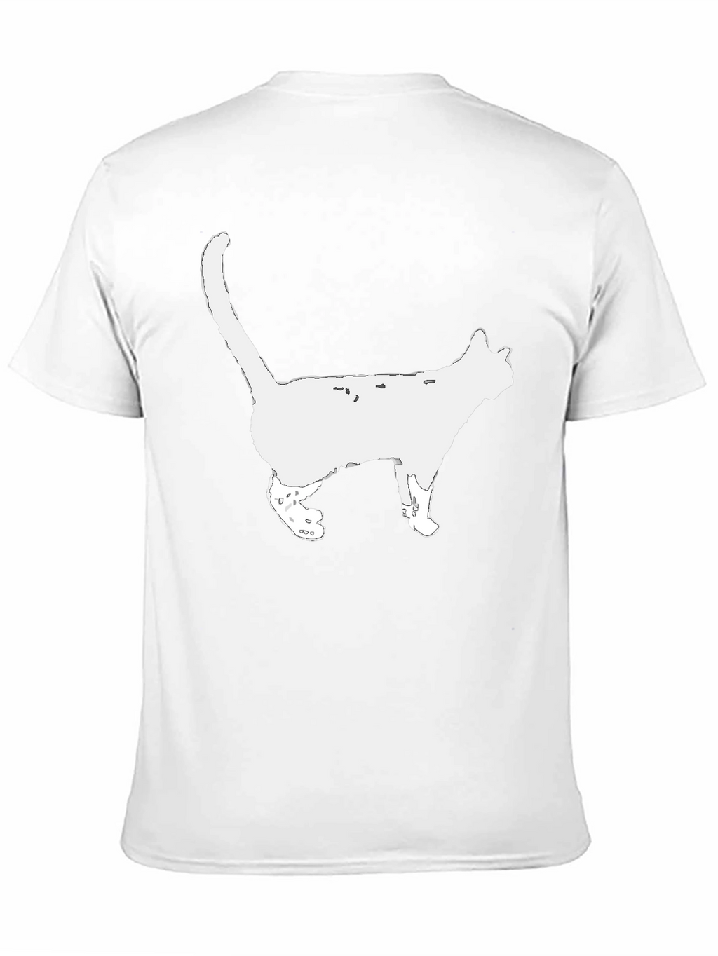 Cat Silhouette Graphic Tee - Black Cotton T-Shirt