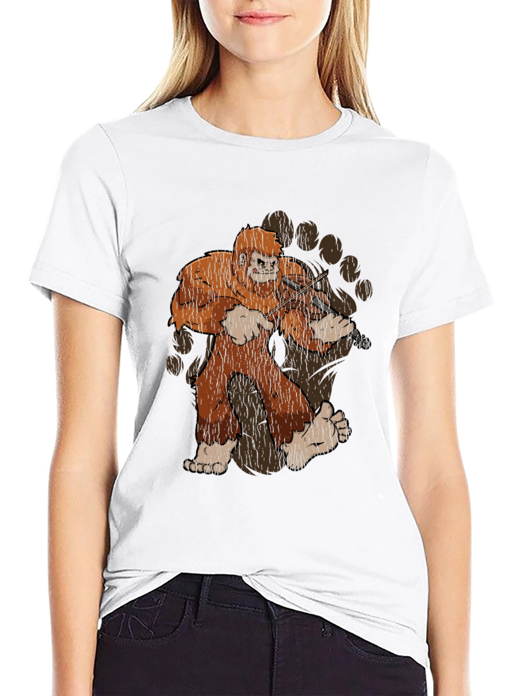 Sasquatch Violinist Graphic Tee